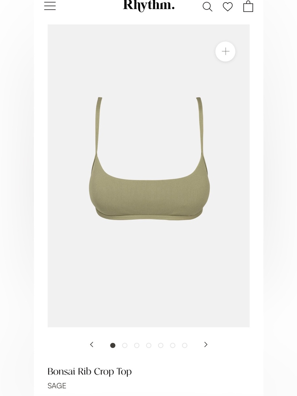 NWT Ribbed Bikini Top — Sage Green